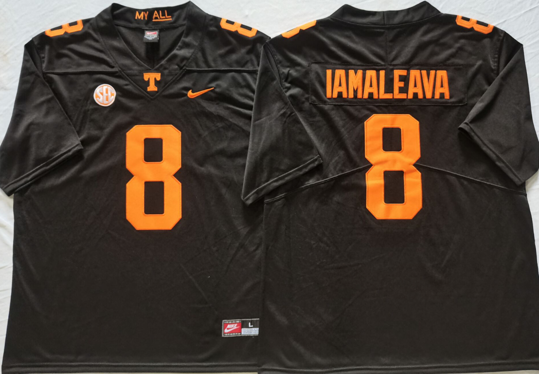 Men's Tennessee Volunteers Nico Iamaleava #8 Black Jersey